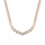 Prantsuse elegantne retroh&otilde;bedane p&auml;rlmutterkaelakee, kerge luksus, k&otilde;rge temperament, rangluukett, mitu suurust naistele