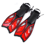 1 Paar Fashion Unisex Kergekaalulised sukeldumisuimed avatud kontsaga snorgeldamine ujumisbasseini treeningu pl&auml;tud 34-38S red black