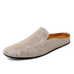 Ehtsad Nahast Meeste Sussid Slip-on Poolkingad Suvised Vabaajajalatsid Hingavad Sandaalid Kerged Muller Kingad Mugavad Laisad Kingad 42 khaki
