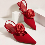 Moodsad slingback-sandaalid Suvised naiste kontsad Punased paillilledega Pulma-pruudikingad Seksikad terava ninaga stiletod Peokontsad 35 punane