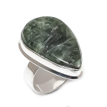 Natural Seraphinite Gemstone 925 Sterling Silver Jewelry Ring Size 9 s9q62