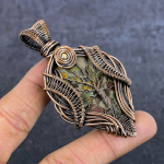Natural Dragon Blood Gemstone Copper Eire Wrap Jewelry Pendant 3.27 i2r73