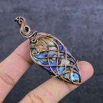 Abalone Shell Handmade Copper Wire Wrap Jewelry Pendant 3.15 i8r14