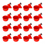 16 tk Automaatne kana joogikupp Plastikust kana jootmiss&uuml;steem Linnuliha vees&ouml;&ouml;tja tass kanale, pardile, hanelile, kalkunile 16pcs punane