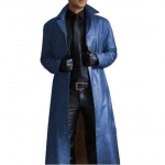 Meeste Kunstnahast Trench Mood Pikkade Varrukatega S&uuml;gis Tuulejakk Mantel Slim Nahast Pikk Nahkjakk Meeste Jakk Pealisr&otilde;ivad XXL