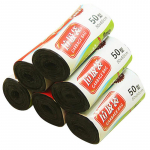 1 rullis 50 * 60 cm pr&uuml;gikotid &uuml;hev&auml;rvilised paksud mugavad keskkonnas&otilde;bralikud plastpr&uuml;gikotid &uuml;hekordselt kasutatav kilekott must pr&uuml;gi must