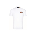 Polo Ralph Lauren &Uuml;hev&auml;rviline Puuvillane Logoga Tikitud L&uuml;hikeste Varrukatega Polo S&auml;rk Meeste pealsed Valge 710814437-002 XL