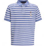 Polo Ralph Lauren Ss24 Logo Multikakujuline Triibulise Prindiga L&uuml;hikeste Varrukatega Polo S&auml;rk Meeste Polo S&auml;rgid Sinine 710941863-001 S