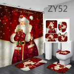 4TK/Komplekt J&otilde;ulude Vannitoa Kardinate Komplekt J&otilde;uluvana Du&scaron;ikardin WC-katte Matt Libisemisvastane Vaip Veekindel Du&scaron;ikardin ZY52