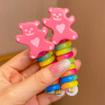 2tk T&uuml;drukutele Elastsed kummipaelad Lapsed Telefon Traat Juukselipsud Spiraalsed juuksepaelad Juuksen&ouml;&ouml;r hobusesaba Juuste aksessuaarid A