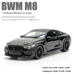 1/32 Mastaabis BMW M8 Sulamist Automa Mudel, Heli ja Valgus, Tagasivedru Mehhanismiga, Laste M&auml;ngutoa M&auml;nguasi ja Kollektsioneeritav Ese must