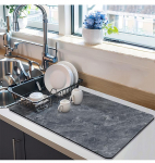 K&ouml;&ouml;gitasapinna baar diatomiidist imav libisemisvastane matt kiiresti kuivav kohvitasside kuivatusmatt; n&otilde;uder&auml;tik alus k&ouml;&ouml;k 30x40cm tumehall v&auml;rv