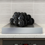 Roostevabast terasest riisikeetja elektromagnetilise pliidi raam k&ouml;&ouml;gi hoiuriiul gaasipliidi kaitsekate plaadi hoidik 40*30*7cm