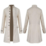 Moodne Meeste Jakk Steampunk Retro Trenchcoat/Vest Gooti Viktoriaanlik Kleit &Uuml;likond Keskaegne Tuulejope Jakk/Vest Ooperikost&uuml;&uuml;m XXXXL valge