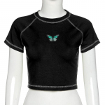 Naiste T-s&auml;rk Harajuku Crop Top Harajuku Retro Korea Must Demon Punk Gooti Anime Tr&uuml;kir&otilde;ivad &Otilde;huke anime L