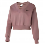 Nike Phoenix Fleece L&uuml;hikese V-kaelusega Dressipluus Naiste &Uuml;laosad Suitsune-Lillakaspruun FN3652-208 L