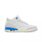Air Jordan 3 Retro &Otilde;nnelikud P&uuml;ksid Meeste Tossud Valge Tippvalge Vesiniksinine CT8532-101 44.5