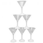 6 tk LED-iga valgustatud vilkuvad plastmassist Martini klaasi 210 ml LED-kokteiliklaasid jalaga Peotarvik Helendav tass