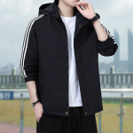 Meeste kevad- ja s&uuml;gisjope vaba sporditrendiga kevadjope, tuulekindel jope XXXXL must