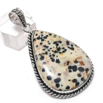 Natural Dalmation Jasper Gemstone 925 Sterling Silver Jewelry Pendant 2.36 n0l09