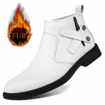 Mood Talvine Briti Stiilis Chelsea meeste saapad &Auml;riringi &uuml;mmarguse varbaga madala kontsaga nahast poolsaapad K&otilde;rged vabaajajalatsid Ametlikud teksasaapad 48