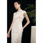 JK&JS Uus Hiina stiilis žakaar Retro Qipao keskmise pikkusega kitsas kleit L