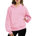 Naiste &Uuml;lem&otilde;&otilde;dulised Kapuutsiga Pusad Fliisist Sweatshirtid Moodsad Pulloverid Talveriided XXXL roosa