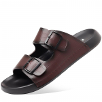Moodsad Luksuslikud Slip-on Kingad Sandaalid V&auml;litingimustes Rannasandaalid Meestele Suvised Klapid Meeste Sandaalid Originaalsed Disaineri Vabaaja Kingad 38 burgundiapunane