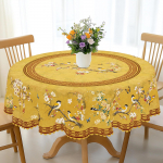 1 tk Retro stiilis lille- ja linnumustriga &uuml;mmargune laudlina, saadaval 5 suuruses, Ruudukujuline laudlina retro varjutuse, ploomi&otilde;ie ning linnumustriga 140x180cm