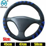 Large Size 45cm 47cm 50cm Blue Steering Wheel Cover faux Leather Massage Design for Car SUV Bus Truck Scania Boat Steering Wheel 45cm