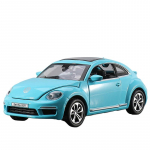 1/32 M&auml;nguauto Volkswagen Beetle Metallisulamist Autopresentatsioon Die-cast Simulatsioonim&auml;nguasjad S&otilde;idukid Autopresentatsioon Heli Valgus Minatuurne M&otilde;&otilde;tkava Kingitus sinine