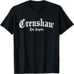 Crenshaw Los Angeles R&otilde;ivad Meeste Must Puuvillasegu Klassikalise L&otilde;ikega &Uuml;mmarguse Kaelusega Huppar T-s&auml;rk S mitmev&auml;rviline