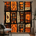 Aafrika h&otilde;imukardinad 2 tk  V&auml;rviline geomeetriline tr&uuml;kk 100% pol&uuml;ester Valgust filtreeriv torutasku Magamistoa elutoa kaunistuseks 100*150 HOOK 1pcs