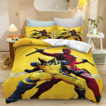 Deadpool ja Wolverine Voodipesukomplekt Teismelise Magamistuppa Pol&uuml;ester Erinevad Suurused Dekoor &Uuml;lipehme Mugav Multikas V&otilde;&otilde;ras Beebi Komplekt AU Double(180*210cm)3pcs