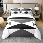Geomeetriline tekikottide komplekt 3 tk Magamistoa sisustus lastele Kaksiksuuruses tekikoti komplekt Triibulised voodipesukomplekt 2 padjapuuriga EU Single(135*200cm)3pcs