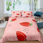 3 tk T&auml;issuuruses magus maasikas voodipesukomplekt Tekikate lastele lastele teismelistele Tekikate Magamistoa dekoratsioon Roosa tekikate EU Single(135*200cm)3pcs