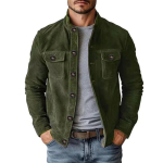 Kevad S&uuml;gis Meeste Vabaaja Jakid &Uuml;hev&auml;rviline Moodne Mantel Mehelik Seisukrae Vintage &Auml;ri &Uuml;ler&otilde;ivad Streetwear Jakk Topid L armee roheline v&auml;rv