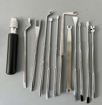 Professionaalne klaveri h&auml;&auml;lestus- ja remondit&ouml;&ouml;riistade komplekt haamermehanismi ja t&ouml;&ouml;riistak&auml;epidemega muusikariistade hoolduseks 5-piece Handle Set