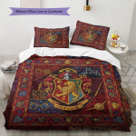 Gryffindori Muster Voodipesu Tekikott Komplekt Tekikoti Kate Padjap&uuml;&uuml;r Kodu Kaunistus S&uuml;nnip&auml;evakingitus (1 * tekikott + 2 * padjap&uuml;&uuml;ri, ilma s&uuml;damikuta) 135x200cm
