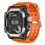 Kvaliteetne TPU rihm Apple Watch Ultra jaoks Metallist kaitse&uuml;mbrise komplekt iWatch Series Ultra 3 2 1 49mm Kukkumiskindel Spordimehe kella rihm 49MM Titanium Color