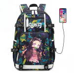 Jaapani multifilmid koomiksid Demon Slayer Stiilne seljakott USB-liidese ja suure mahutavusega 0005 47*30*15cm black