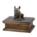 French Bulldog, Frenchie II - urn for dog ashes, classic urn with a statuette, elegant urn with a dog by Art-Dog brand