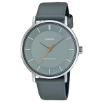 CASIO Kvartsmehhanismiga Nahkrihmaga K&auml;ekell Unisex Roheline T&auml;histus MTP-VT04L-8E Green Dial