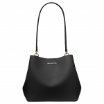 Michael Kors MK Pratt Logo Magnetiline Sulgemine Kaetud L&otilde;uend T&otilde;mblukuga Koti &Otilde;lakott Keskmine Naiste kotid Must 35S4G3FS2I-BLACK Basic Set (Bag+Dust Bag)