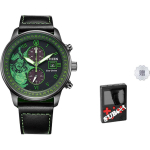 CITIZEN Ecology Drive Kollektsioon Valgusj&otilde;ul t&ouml;&ouml;tav Kvartsmehhanism Ehtsa Nahkrihmaga Kell Unisex CA7075-05E Green black