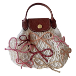 Longchamp Le Pliage Kollektsioon Kuldne Riistapuud Puuvillane L&otilde;uend &Otilde;la Risti-keha T&otilde;mblukuga Kott Naiste kotid Beež 10139HJB037 Basic Set (Bag)