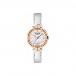 Tissot Flamingo seeria kvartsmehhanismiga minimalistlik retrokell Naistekellad P&auml;rlmutter Teras Nahk T094.210.26.111.01 Regular Watch Box,White Strap