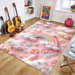 Uus Saabumine Armas Makrooniv&auml;rviline 3D Multikakujuline Vaip Kohev T&auml;he-Pilve Vikerkaarevaip Laste Magamistuppa Elutuppa Kodu Kaunistuseks 120x160cm