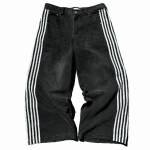 Baggy teksad Harajuku Goth Y2k teksad meestele Musta triibulised uued hip-hop tikitud laia s&auml;&auml;rega teksap&uuml;ksid High Street t&auml;navar&otilde;ivad L
