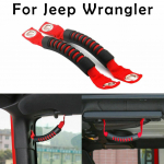 Spetsiaalselt disainitud kummist haardek&auml;epide Jeep Wrangler JK/TJ/YJ/CJ punane/must juhi-/kaass&otilde;itja poolele punane